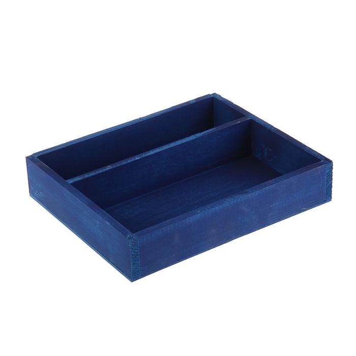Коробка для цветов и макарунас синяя, 25.5 х 20 х 4.5 см