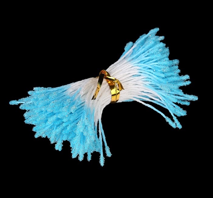 Тычинки для искусственных цветов "Пушистые голубые" длина 6 см (набор 170 шт)