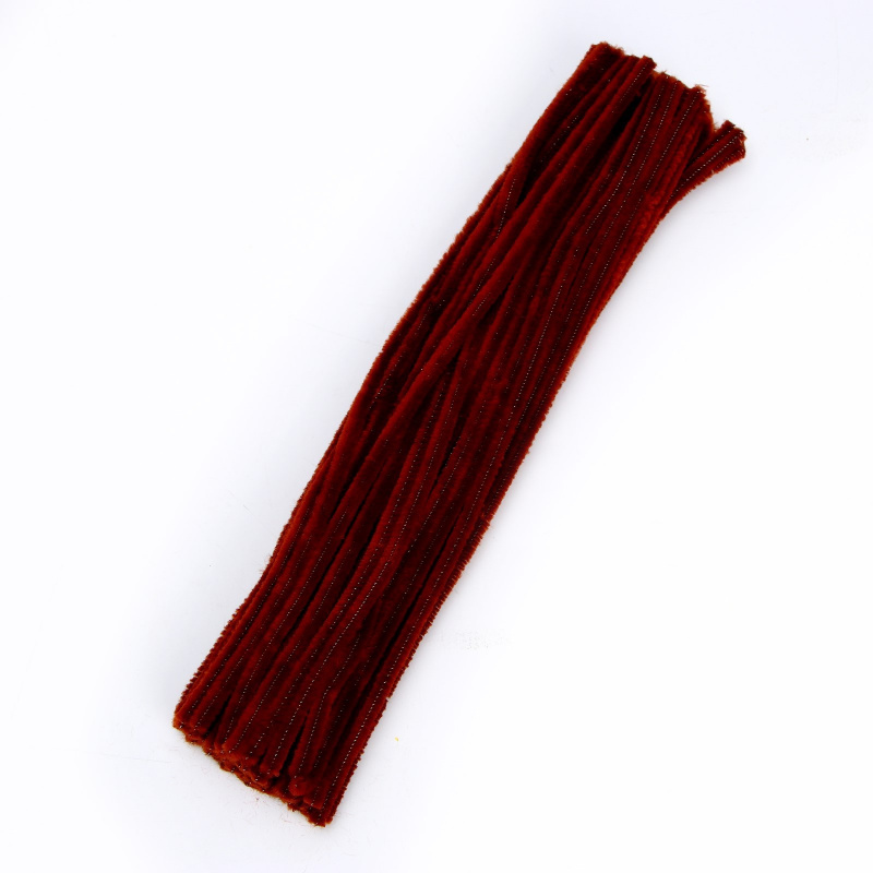 Проволока с ворсом для поделок и декора, размер 1 шт. 30 × 0,6 см, цвет коричневый