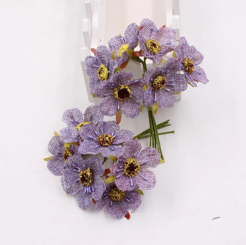 Головки цветов "Мак" на веточке, фиолетовый