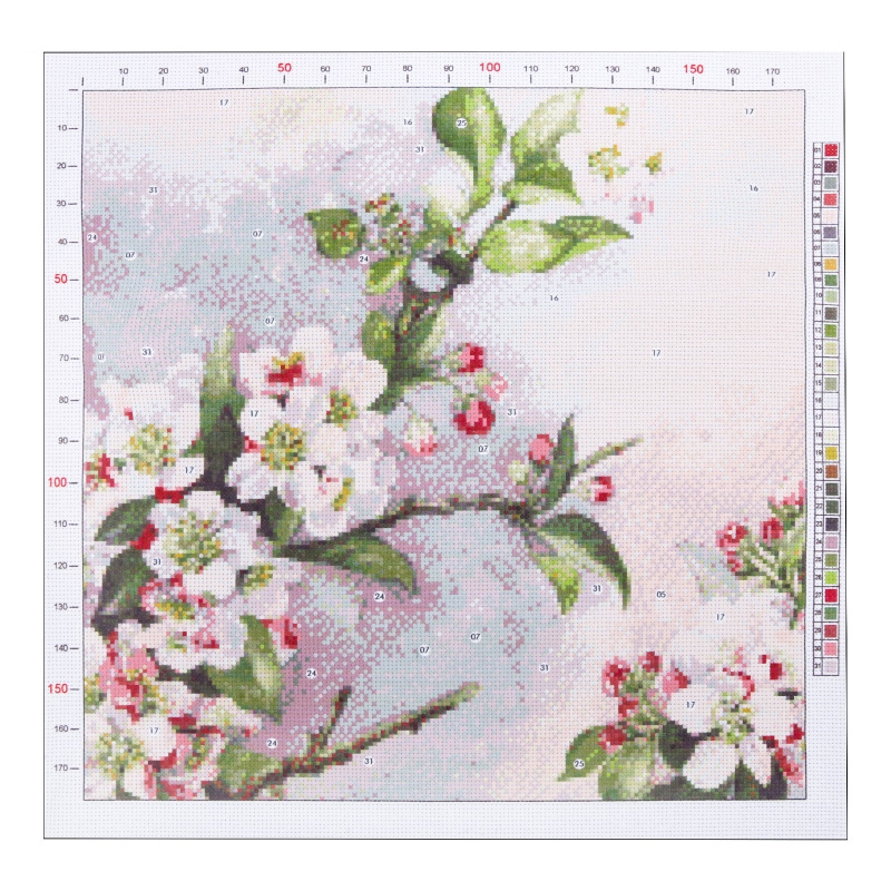 Канва для вышивания с рисунком «Рауль дэ Лонгпрэ. Цветущая яблоня», 41 х 41 см