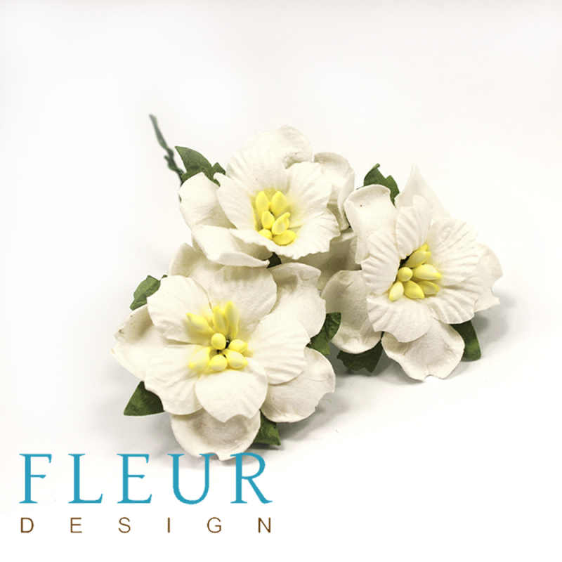 Цветы Пионы белые, размер цветка 3,5 см, 3 шт/упаковка 
