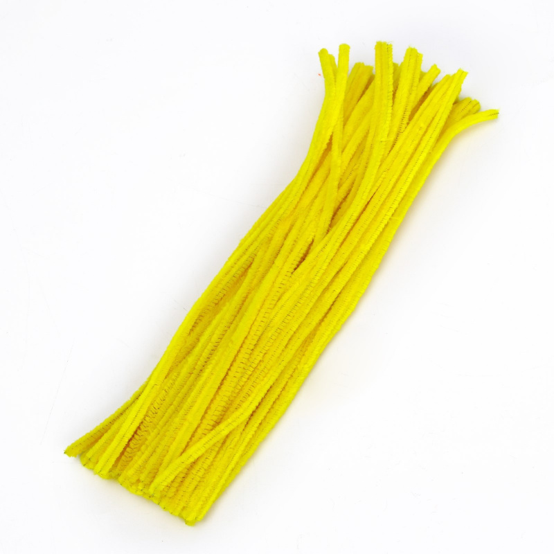 Проволока с ворсом для поделок и декора, размер 1 шт. 30 × 0,6 см, цвет жёлтый