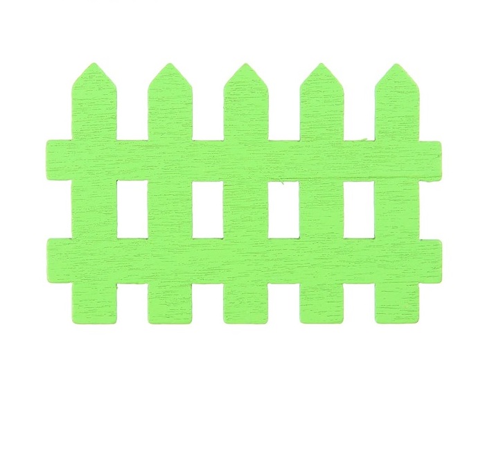 Миниатюра кукольная «Забор», размер : 0,3×4,5×3 см, цвет зелёный