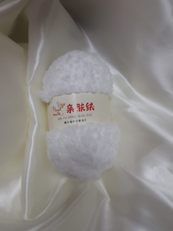 Пряжа фактурная (Китай) 100% полиэстер 50 гр, цвет: белый