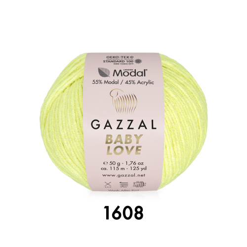 Пряжа Gazzal Baby Love,  55% - модал, 45% - акрил, 50гр/115м, цв.1608 – светло-грушевый