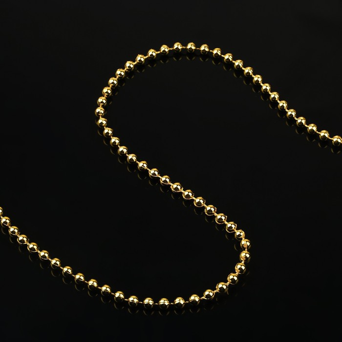 Бусы на нитях, круглые, 4 мм, цвет золотой