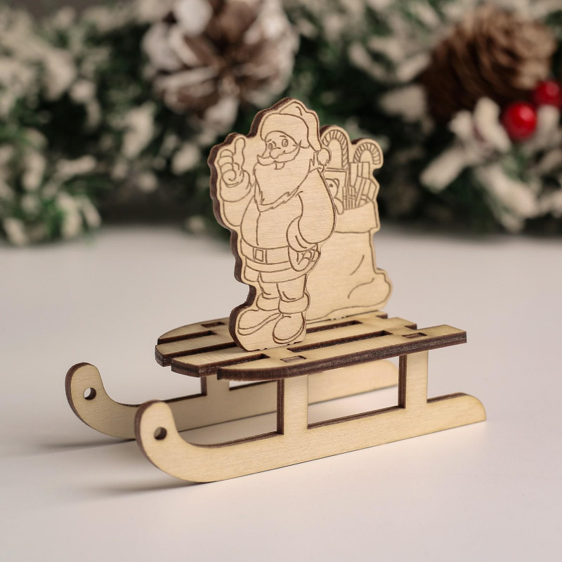 Сувенир Санки "Санта+подарок", 10х8,5х4,7 см