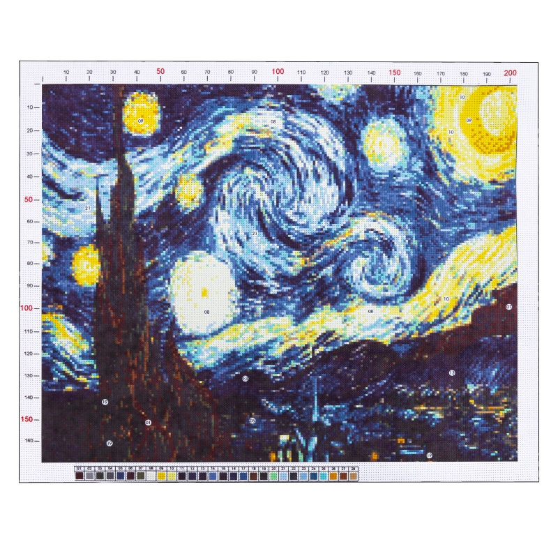 Канва для вышивания с рисунком «Ван Гог. Звездная ночь», 47 х 39 см