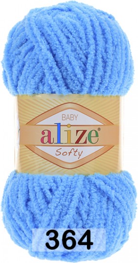 Пряжа Alize Softy 364 – голубой, 100% полиэстер 50 гр/115м