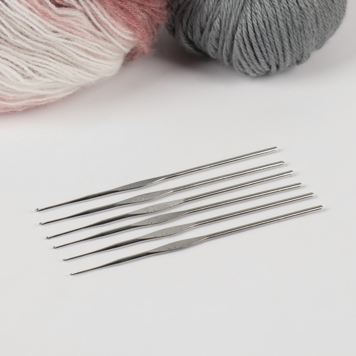 Крючок для вязания, d = 0,5-1 мм, 12 см, МИКС