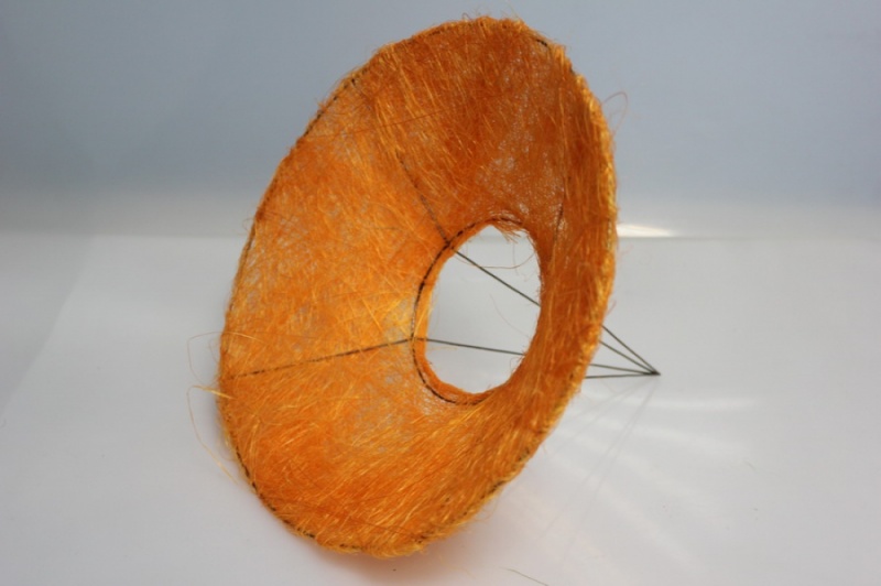 Каркас для букета сизаль гладкий 15 см, оранжевый