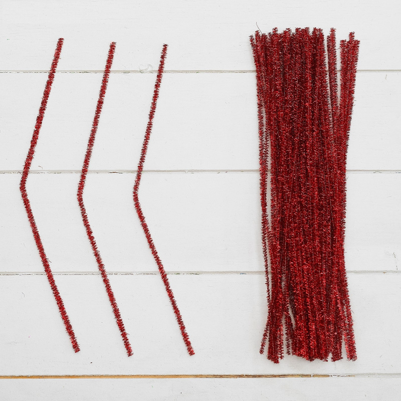 Проволока с ворсом для поделок «Блеск», размер 1 шт: 30×0,6 см, цвет красный