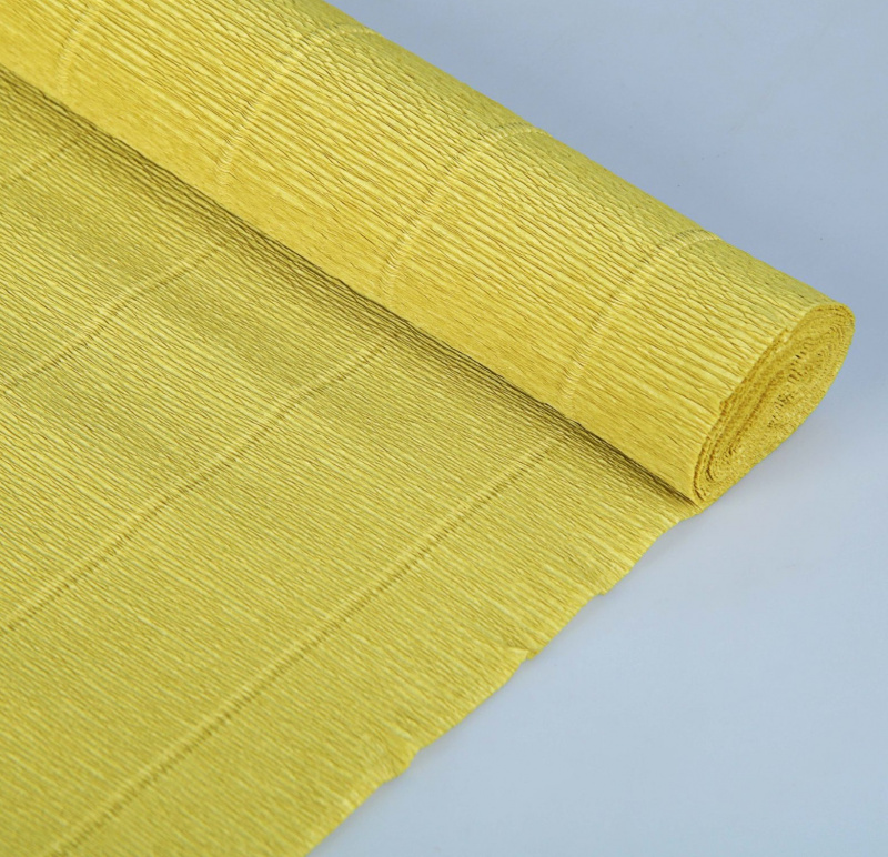 Бумага гофрированная Cartotecnica Rossi, желтая горчица 579, 0,5 х 2,5 м