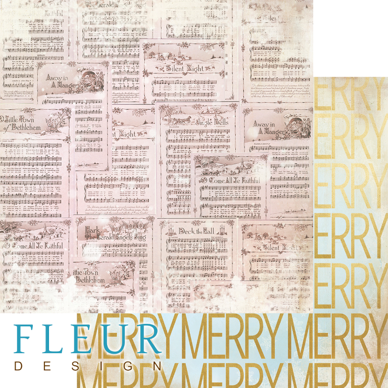 Лист бумаги для скрапбукинга "Веселые ноты", коллекция "Волшебный лес", 30,5х30,5 см, плотность 190 