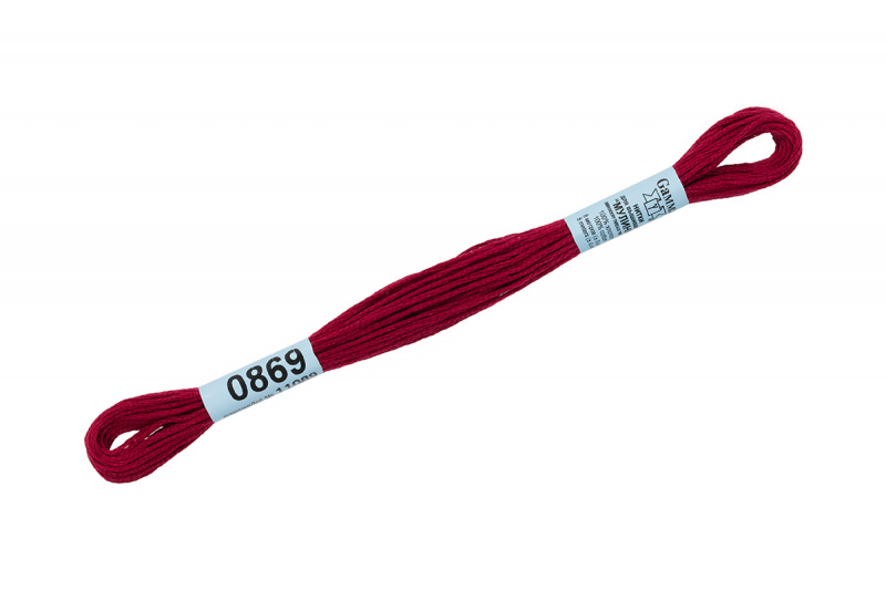 Нитки для вышивания Gamma мулине (3173-6115) 100% хлопок 8 м цв.0869 вишневый
