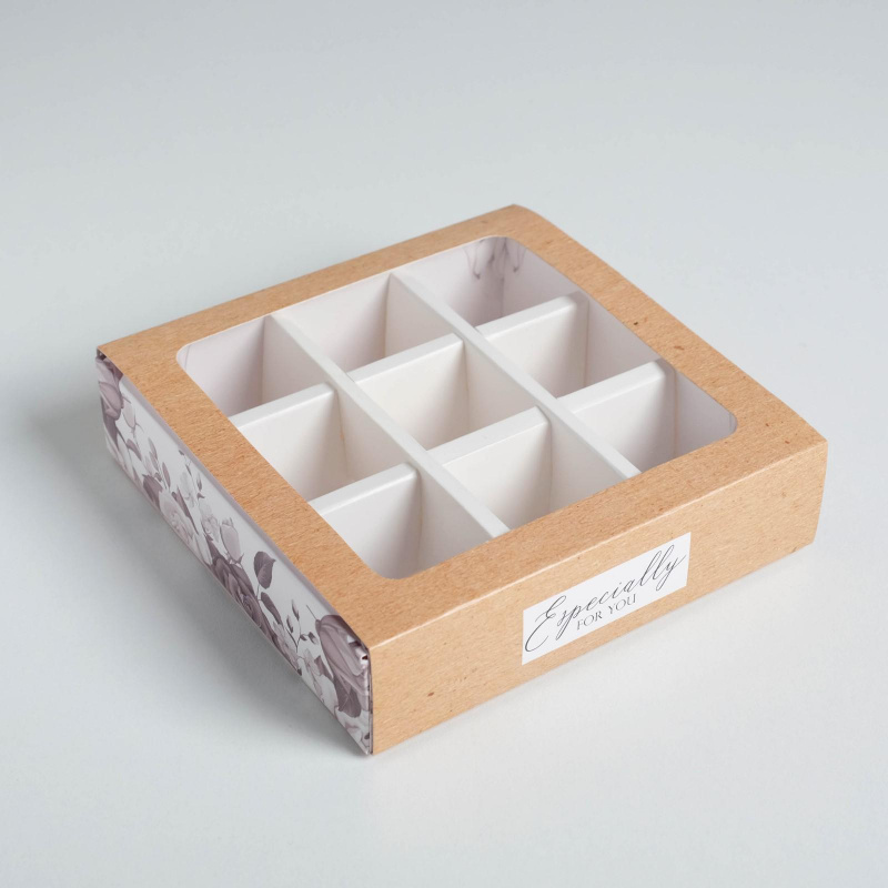 Коробка под 9 конфет с ячейками Special for you 14,5х14,5х3,5 см