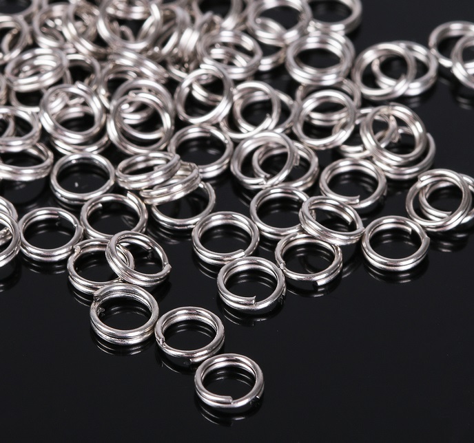 Кольцо соединительное двойное 0,6 мм, цвет серебро (10 шт.)
