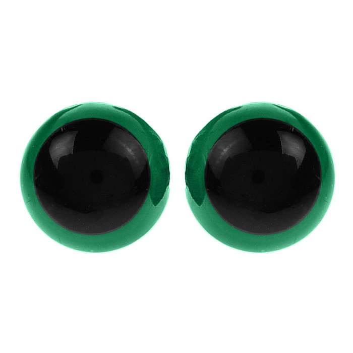 Глаза винтовые с заглушками, полупрозрачные, цвет зеленый, размер 1 шт. 1,3*1,3 см