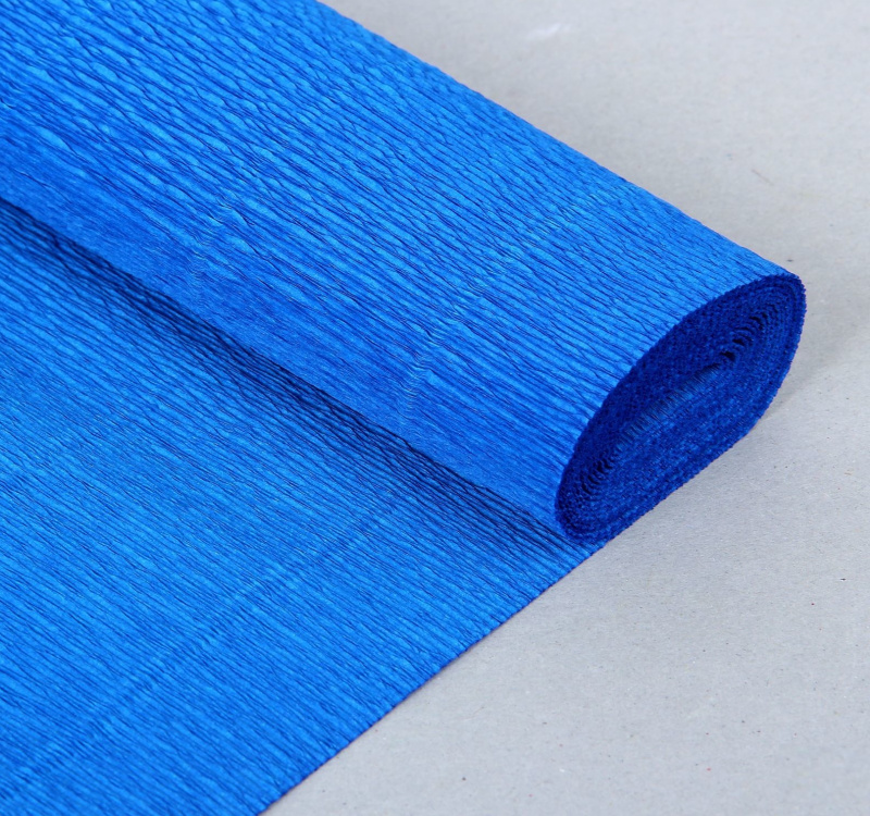 Бумага гофрированная Cartotecnica Rossi, васильковая, синяя 557, 0,5 х 2,5 м