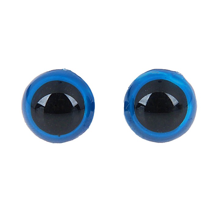 Глаза винтовые с заглушками, полупрозрачные, цвет голубой, размер 1 шт: 1,3×1,3 см