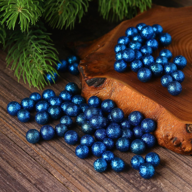 Фигурка для поделок и декора «Шар», размер 1 шт. 0,8-1,2 см, цвет синий