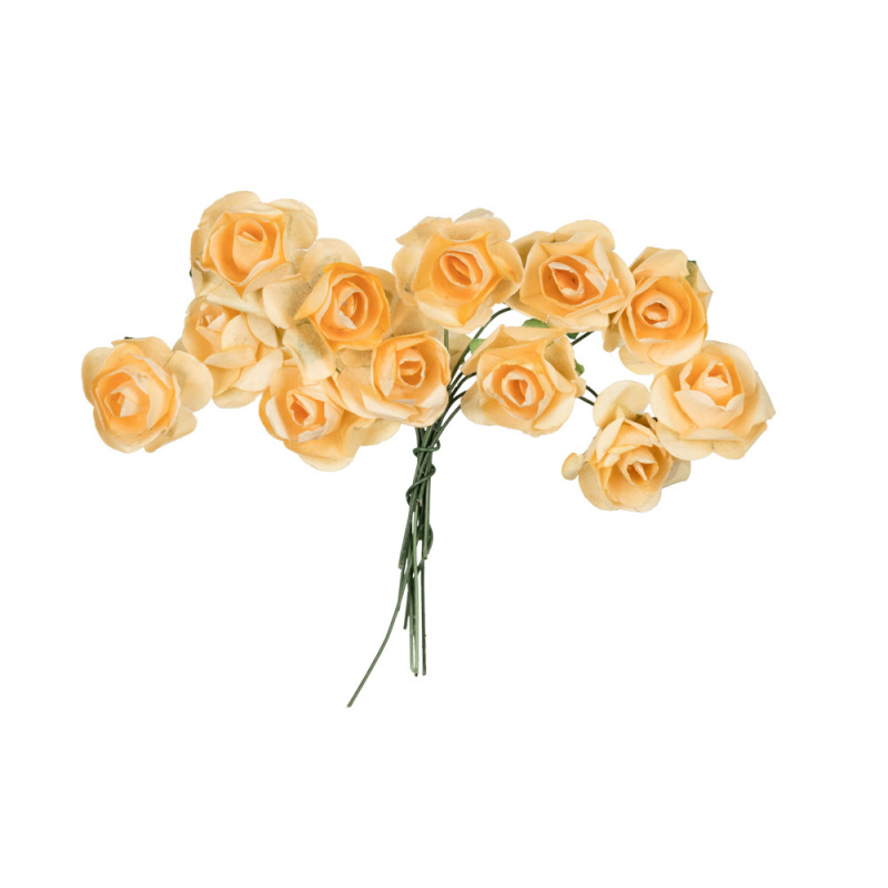 Головки цветов на веточке "Розочка бумажная", персиковый