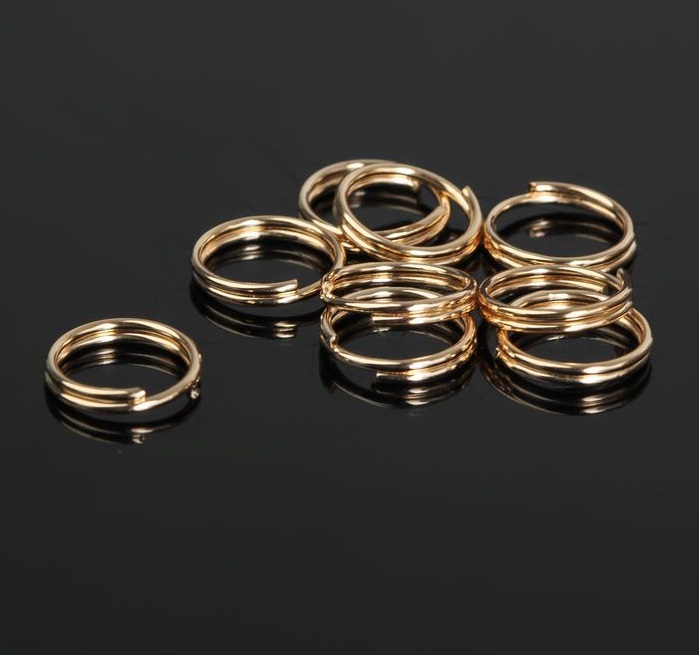 Кольцо соединительное двойное 0,9мм, цвет золото